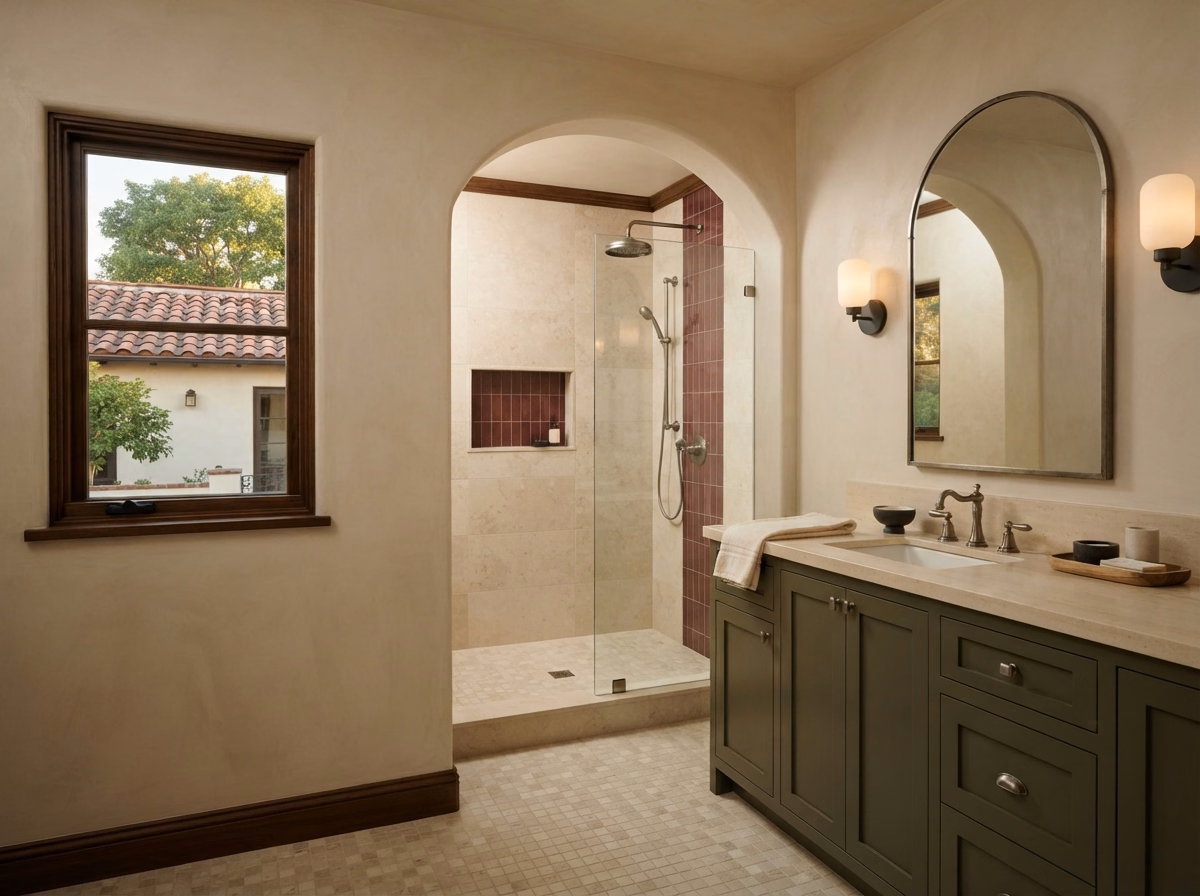 Mediterranean Bathroom Style in San Bernardino.