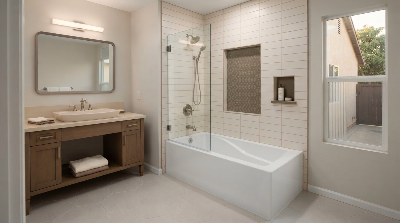 Shower-To-Tub Option in San Bernardino.