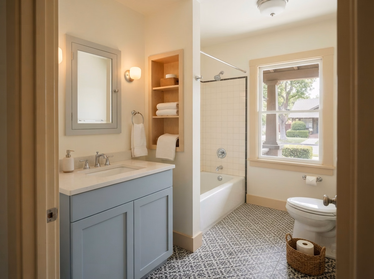 Upland Guest Bath Refresh for a San Bernardino bathroom project.