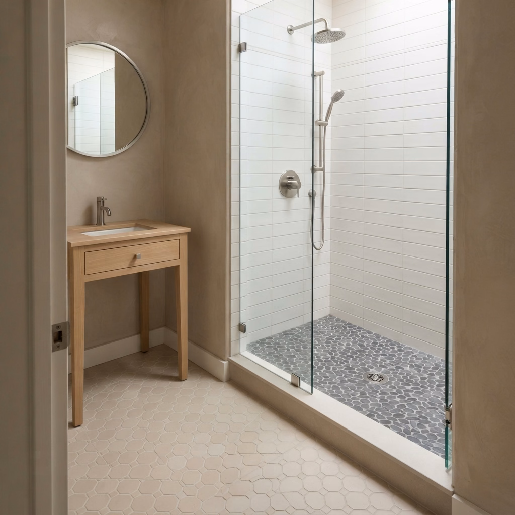 Mosaic Pebble Tile Flooring in San Bernardino.