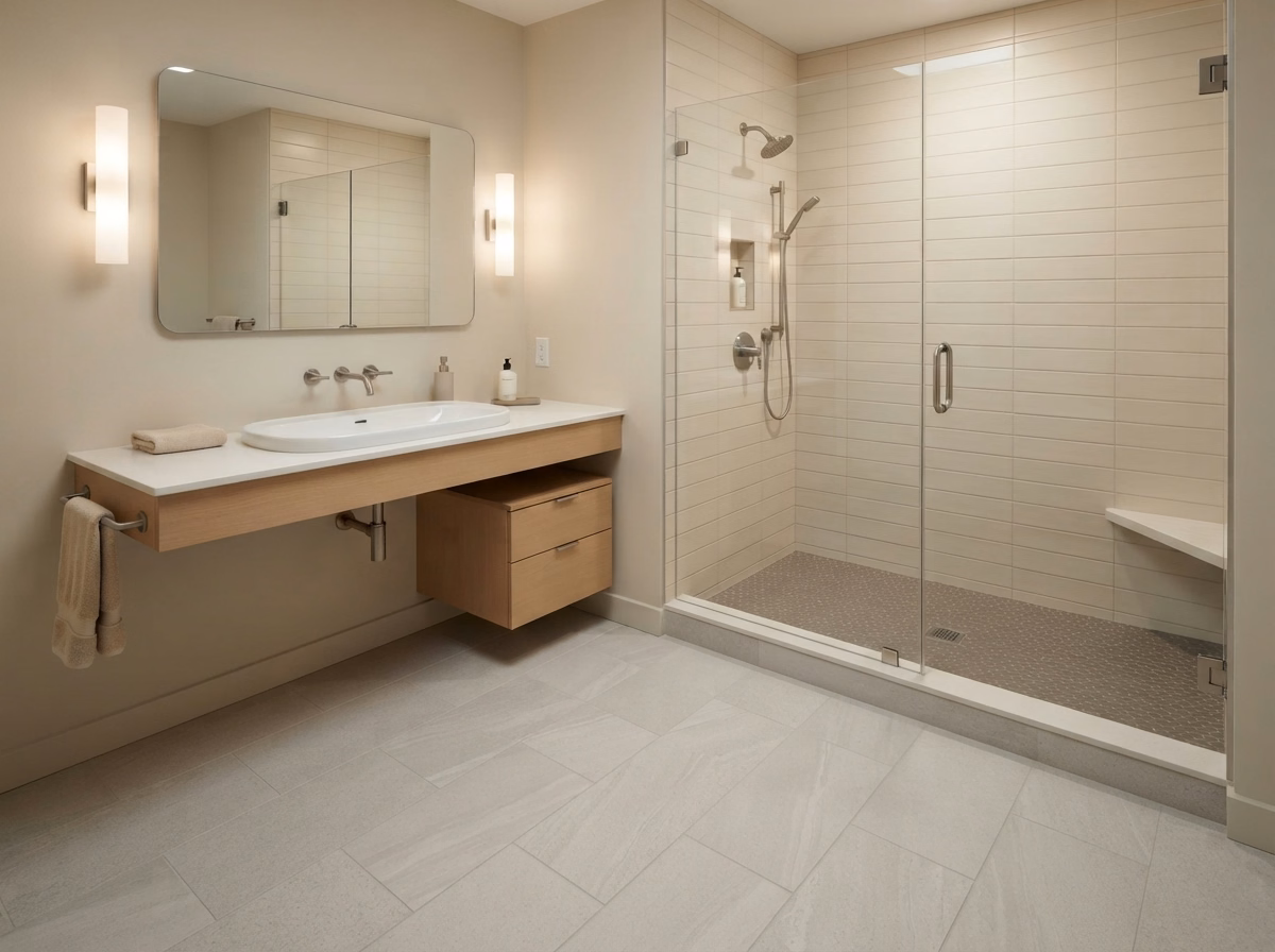Spa Wellness Inspired Flooring in San Bernardino.