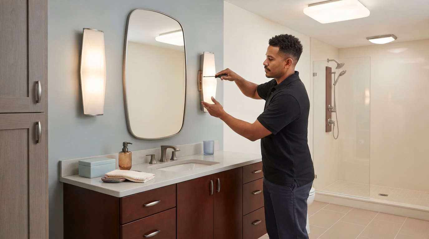 Bathroom Lighting Installation Process in San Bernardino.