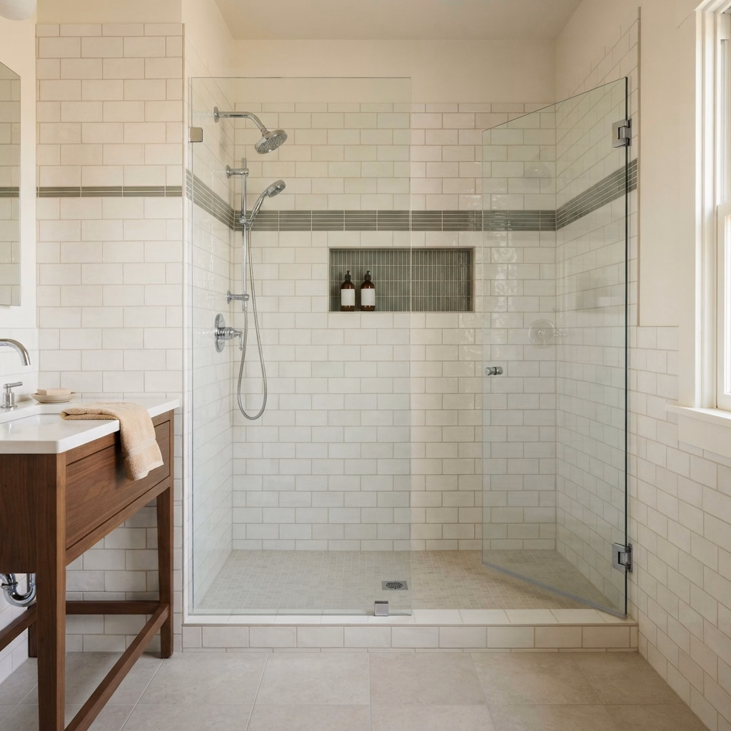 Classic Subway Tile for a San Bernardino shower project.