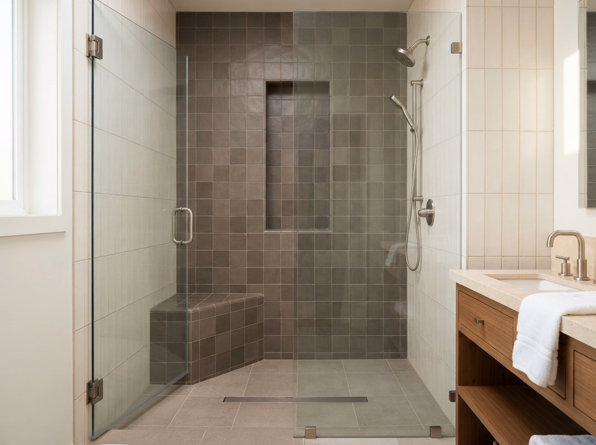 Custom Tile Shower Remodeling in San Bernardino.