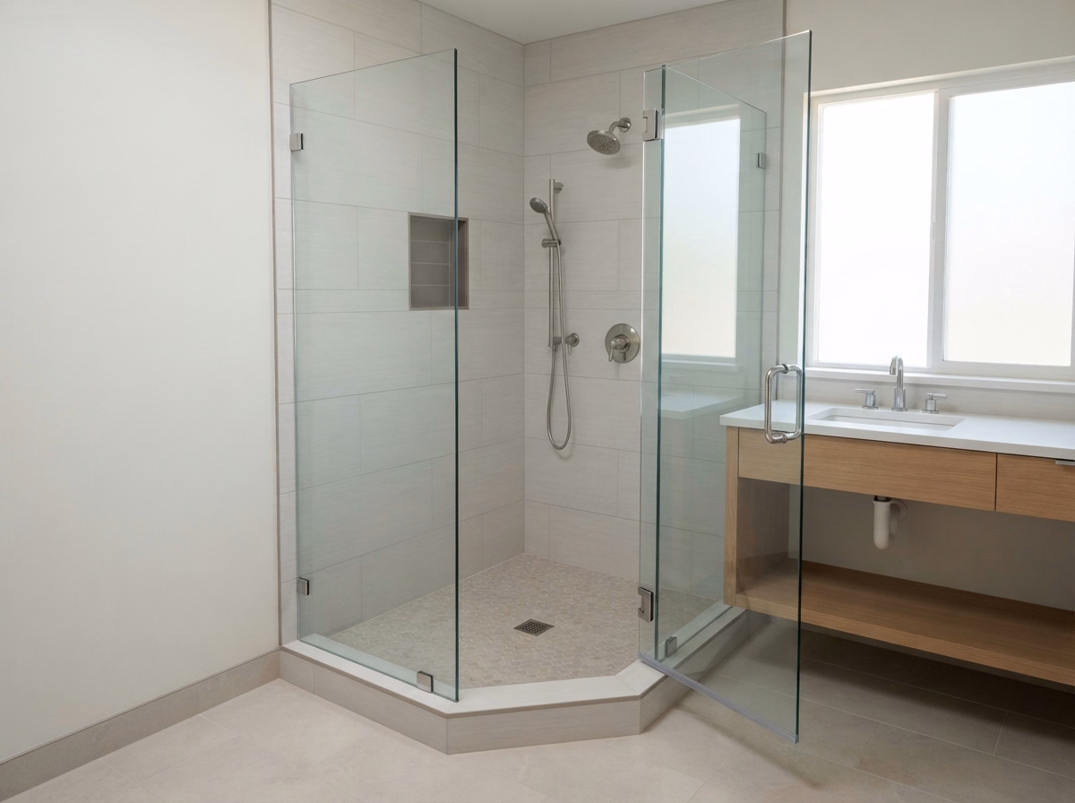 Loma Linda Glass Enclosure for a San Bernardino shower project.