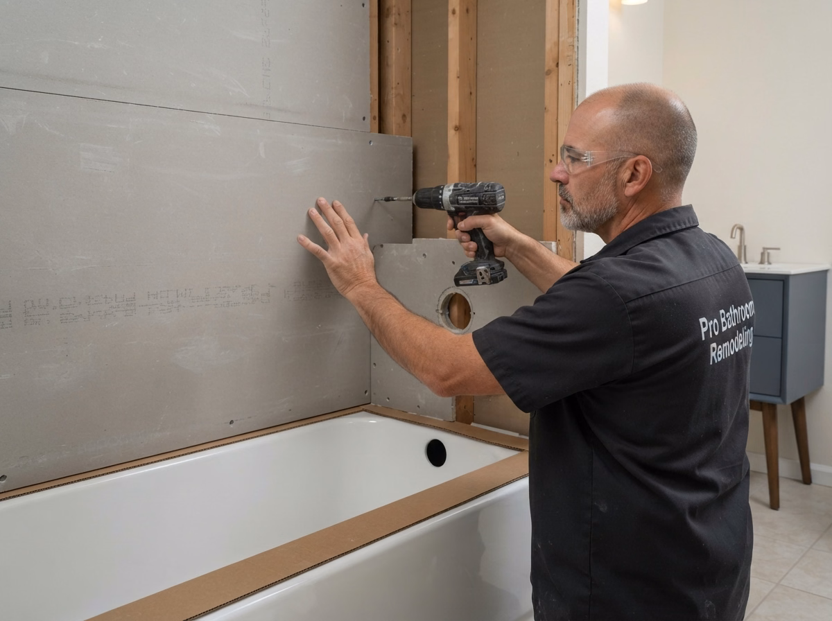 Fixture Installation for a San Bernardino bathtub conversion.