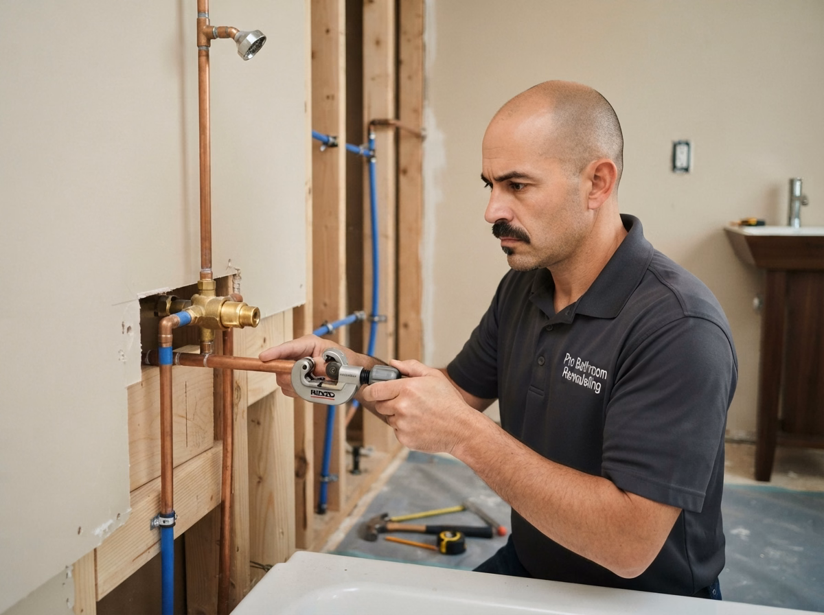 Plumbing Adjustments for a San Bernardino bathtub conversion.