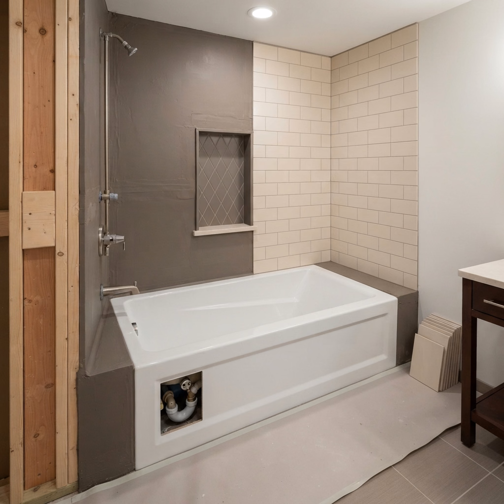 Shower-To-Tub Project Scope in San Bernardino.