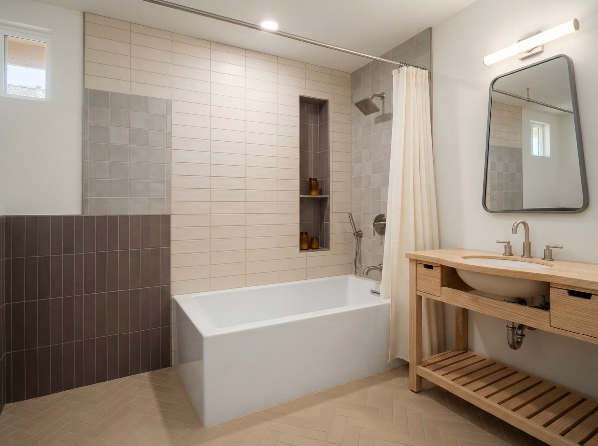 Victorville Tile Surround Tub in San Bernardino.