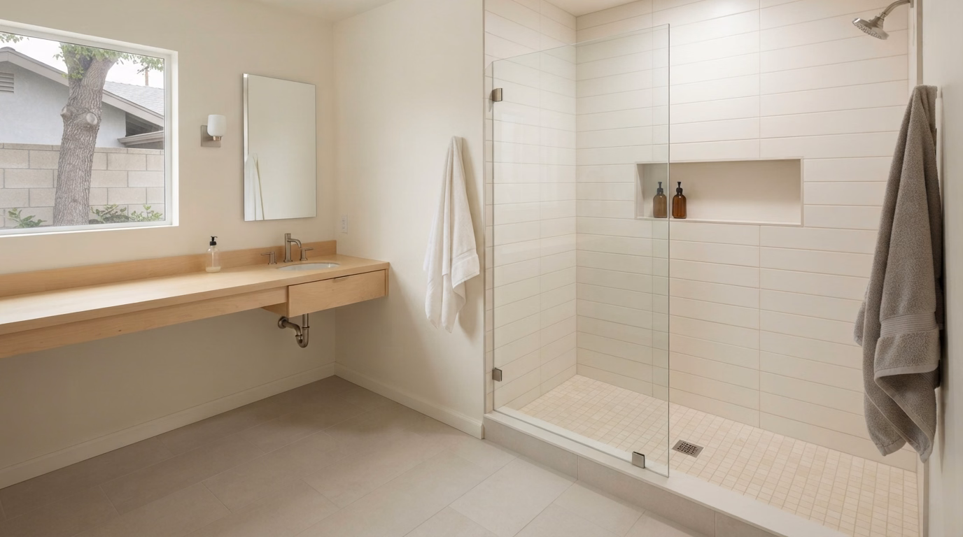 Bathtub-To-Shower Design Idea in San Bernardino.