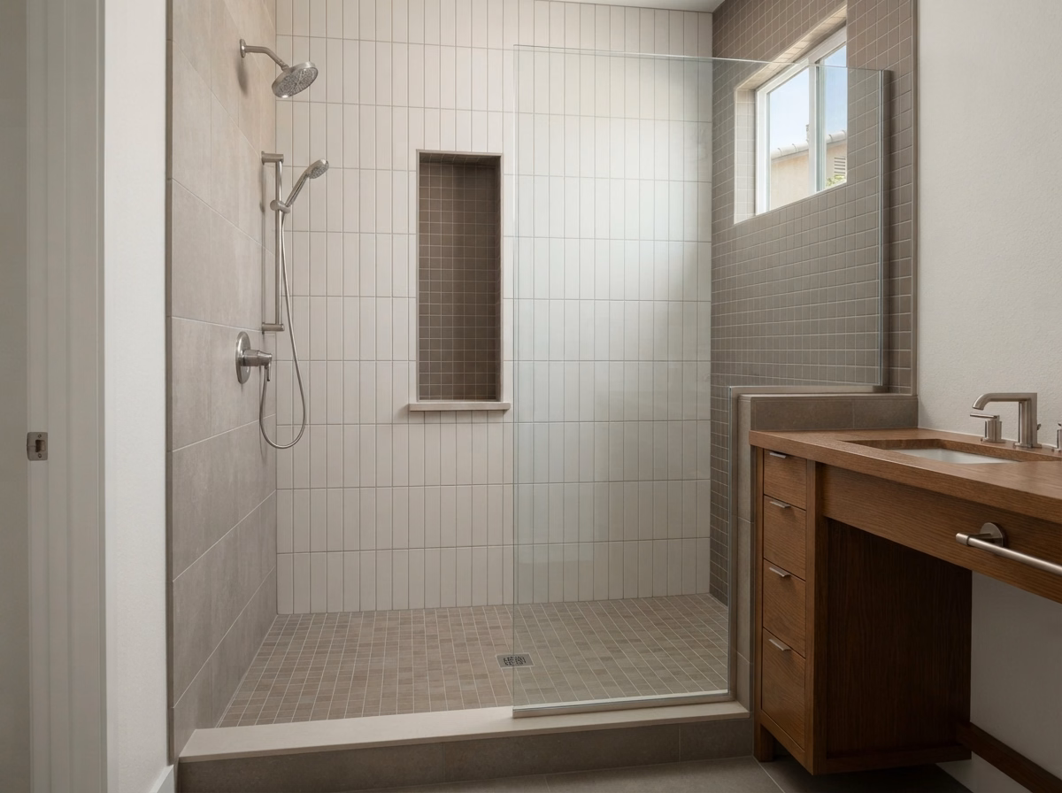 Hesperia Tile Surround for a San Bernardino shower conversion.