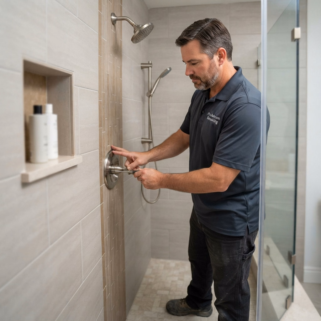 Plumbing Fixture Upgrades for a San Bernardino shower conversion.