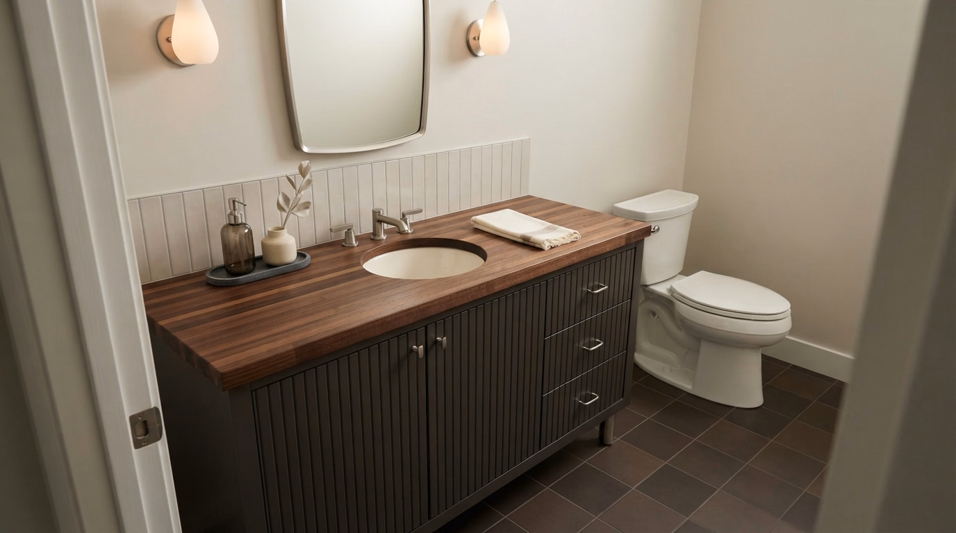 Butcher Block Wood Countertop in San Bernardino.