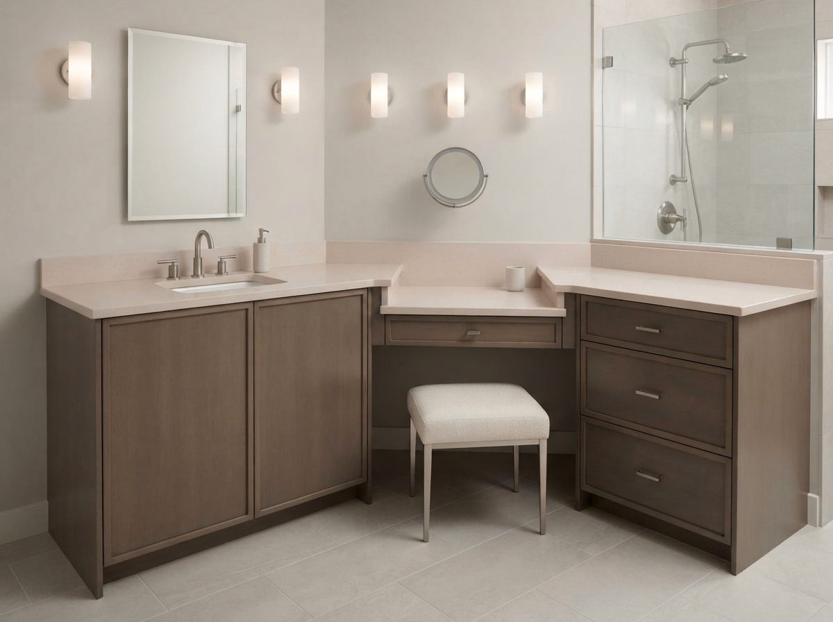 Makeup Vanity Knee Drawer in San Bernardino.