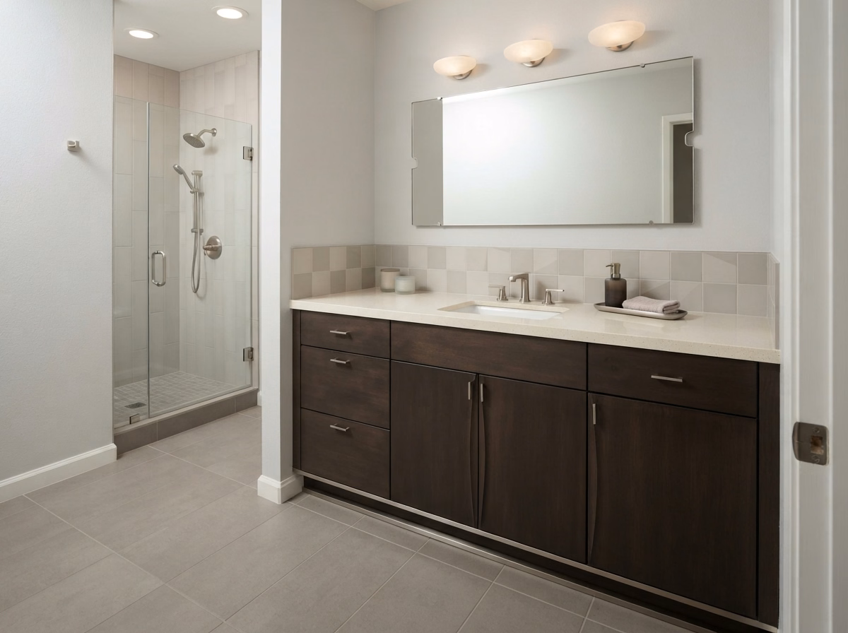 Modern Minimalist Design for a San Bernardino vanity project.