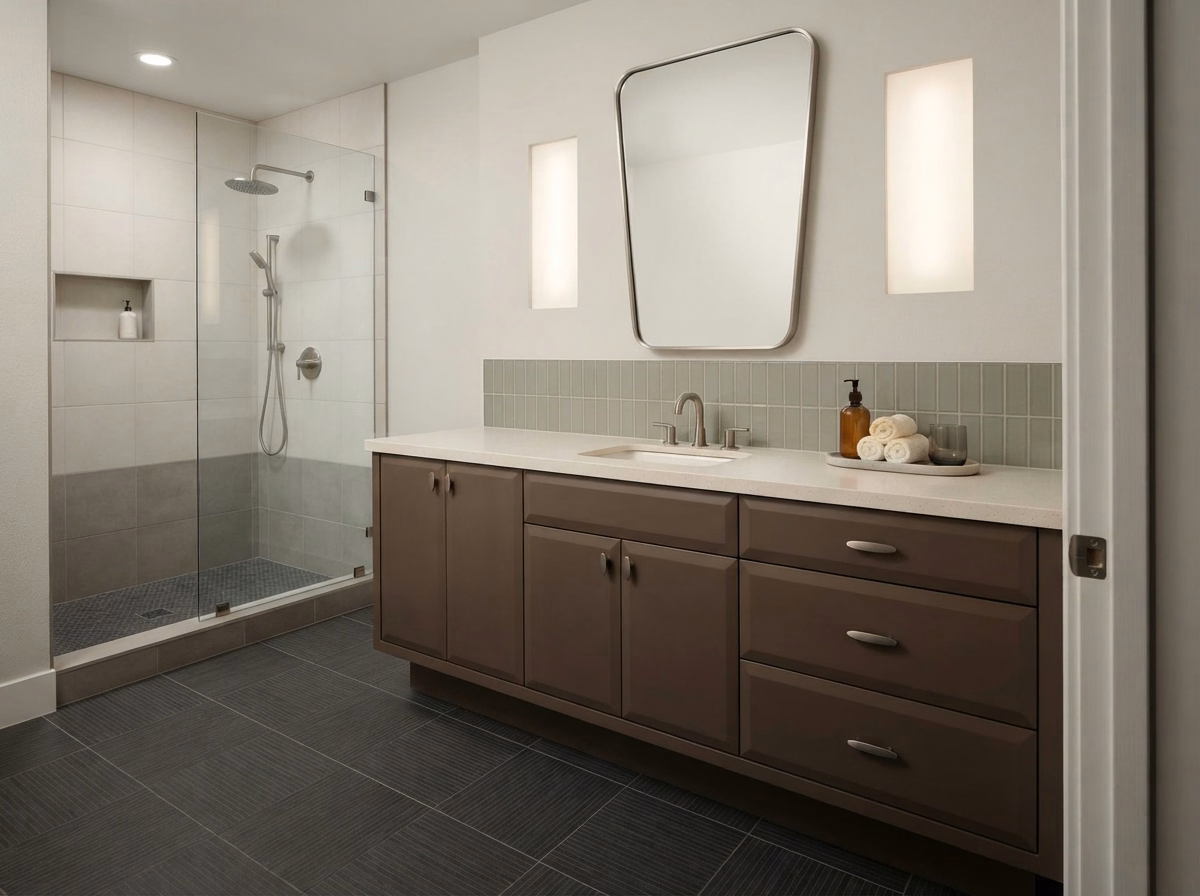Spa Inspired Design for a San Bernardino vanity project.
