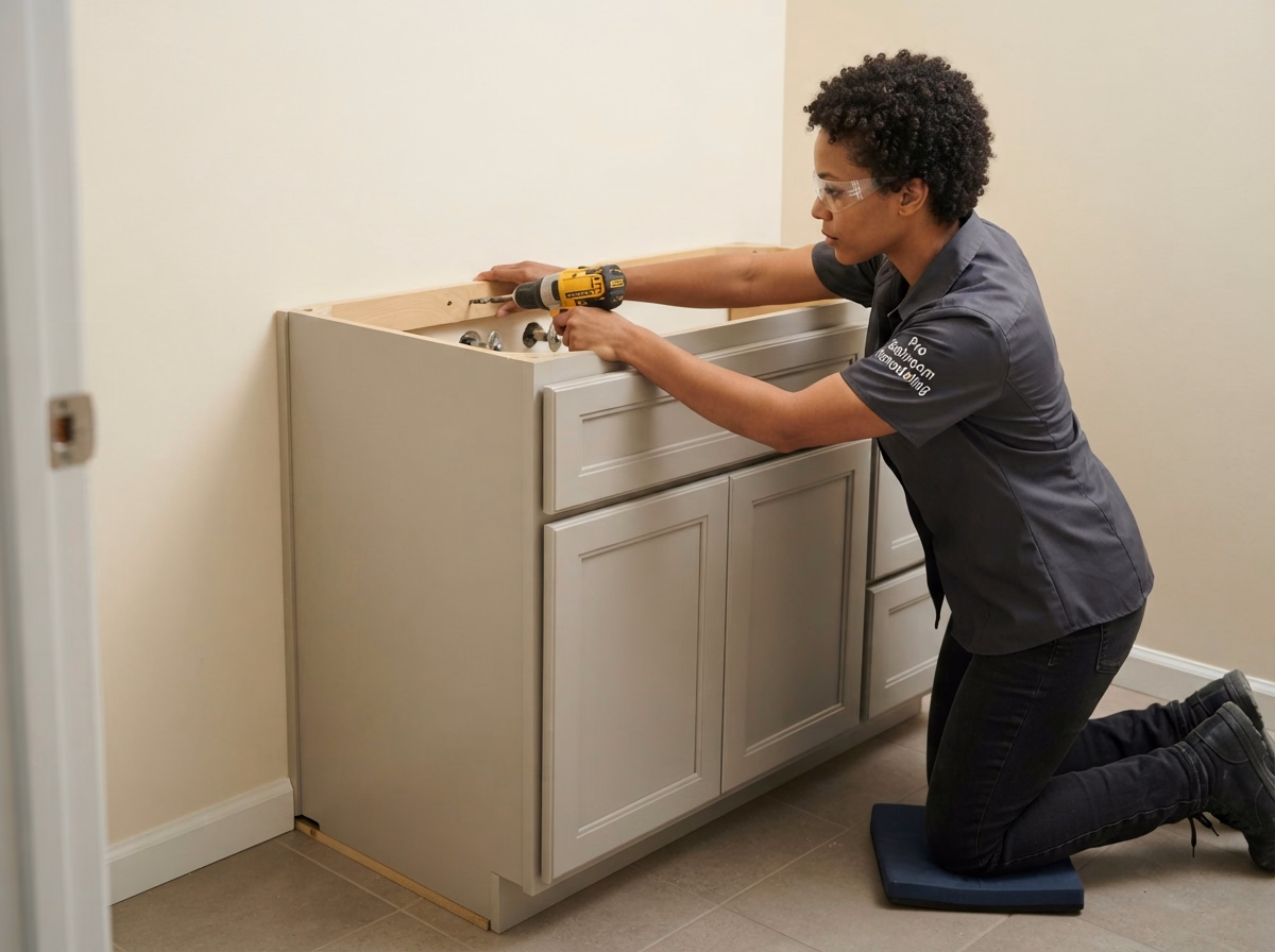 Vanity Cabinet Installation in San Bernardino.