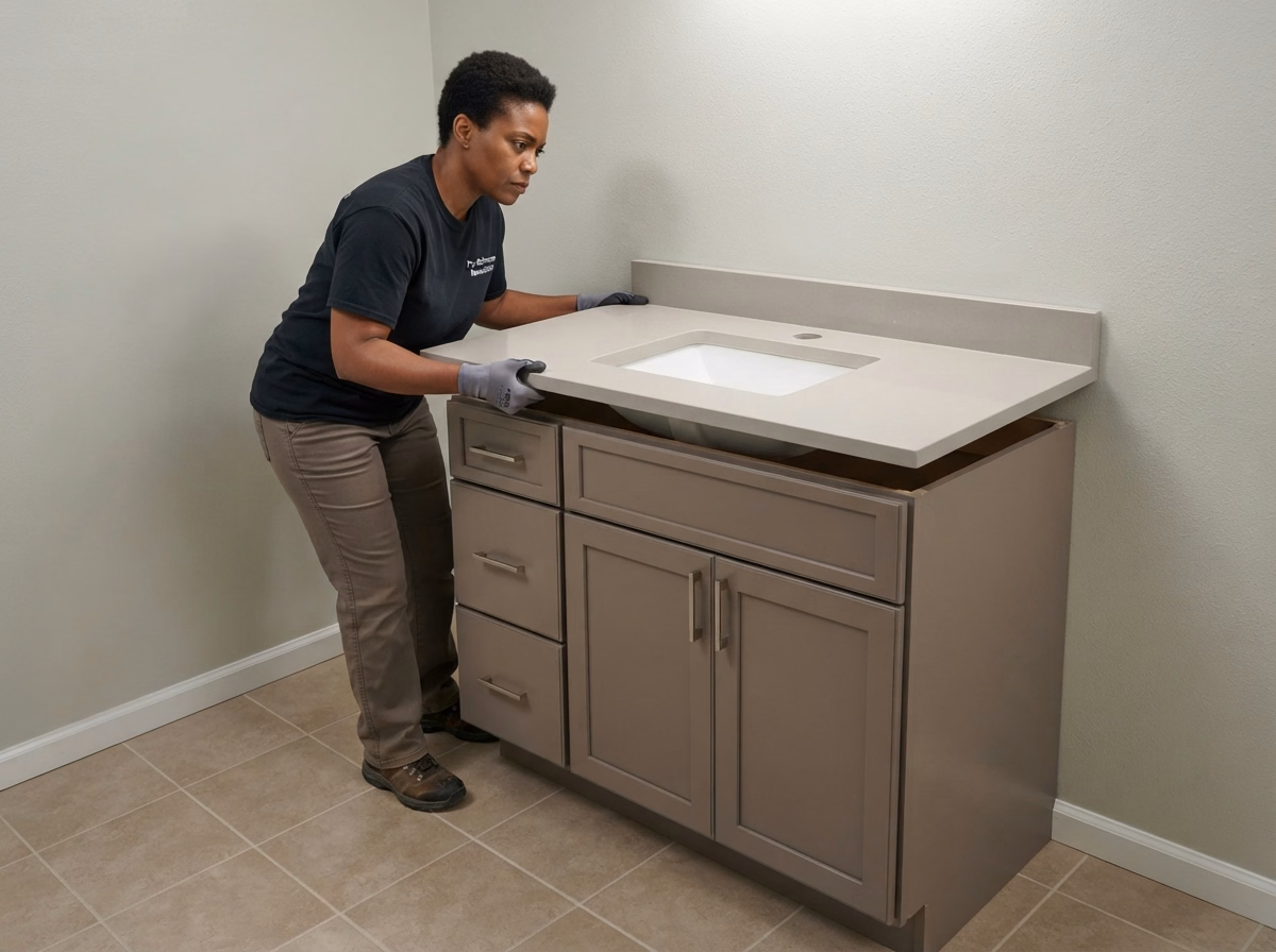Vanity Countertop Installation in San Bernardino.