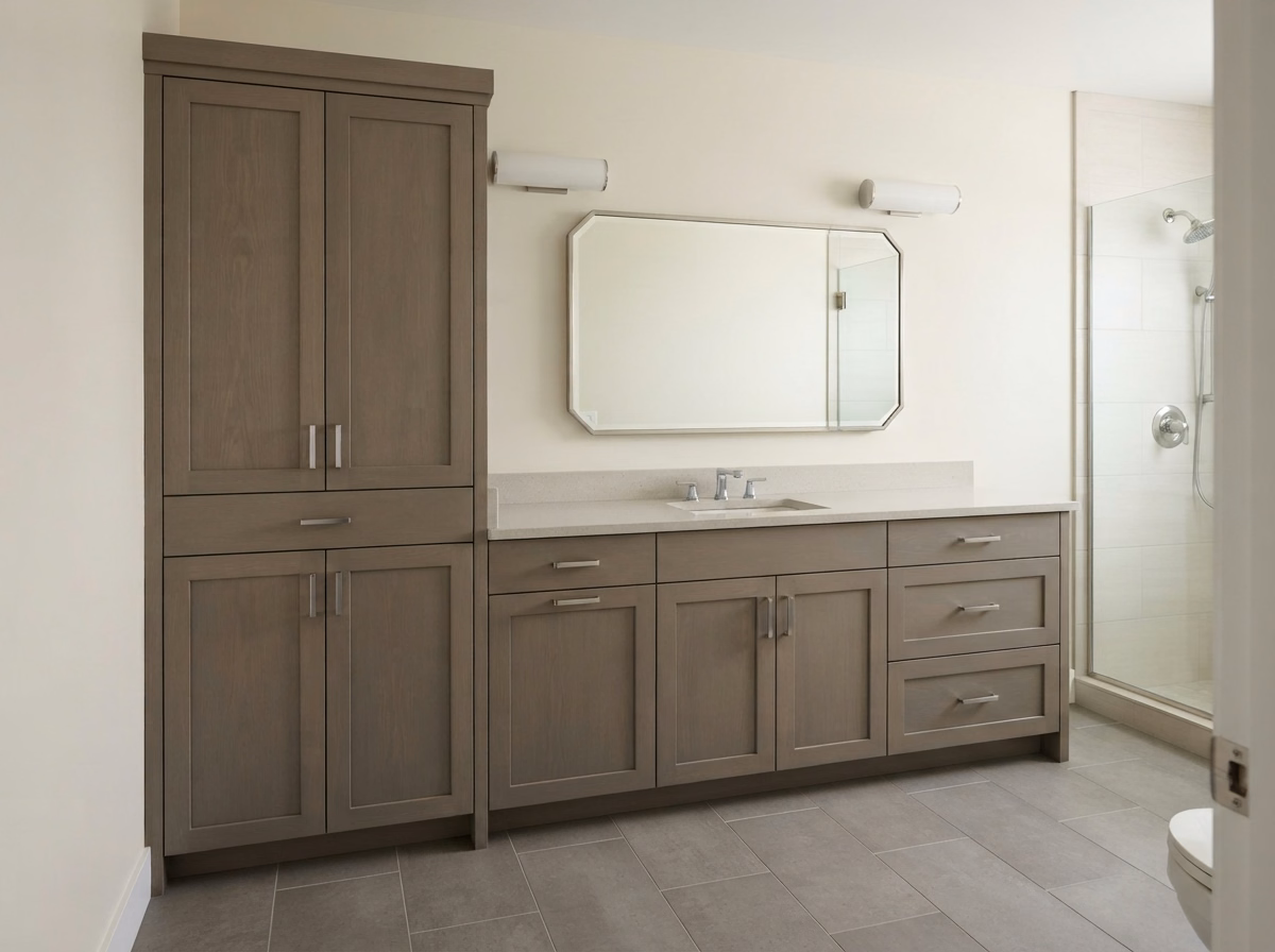 Vanity Linen Pantry Cabinet in San Bernardino.