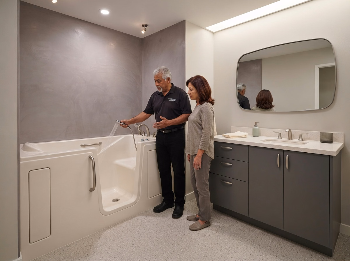 Walk-In Tub Testing and Walkthrough in San Bernardino.