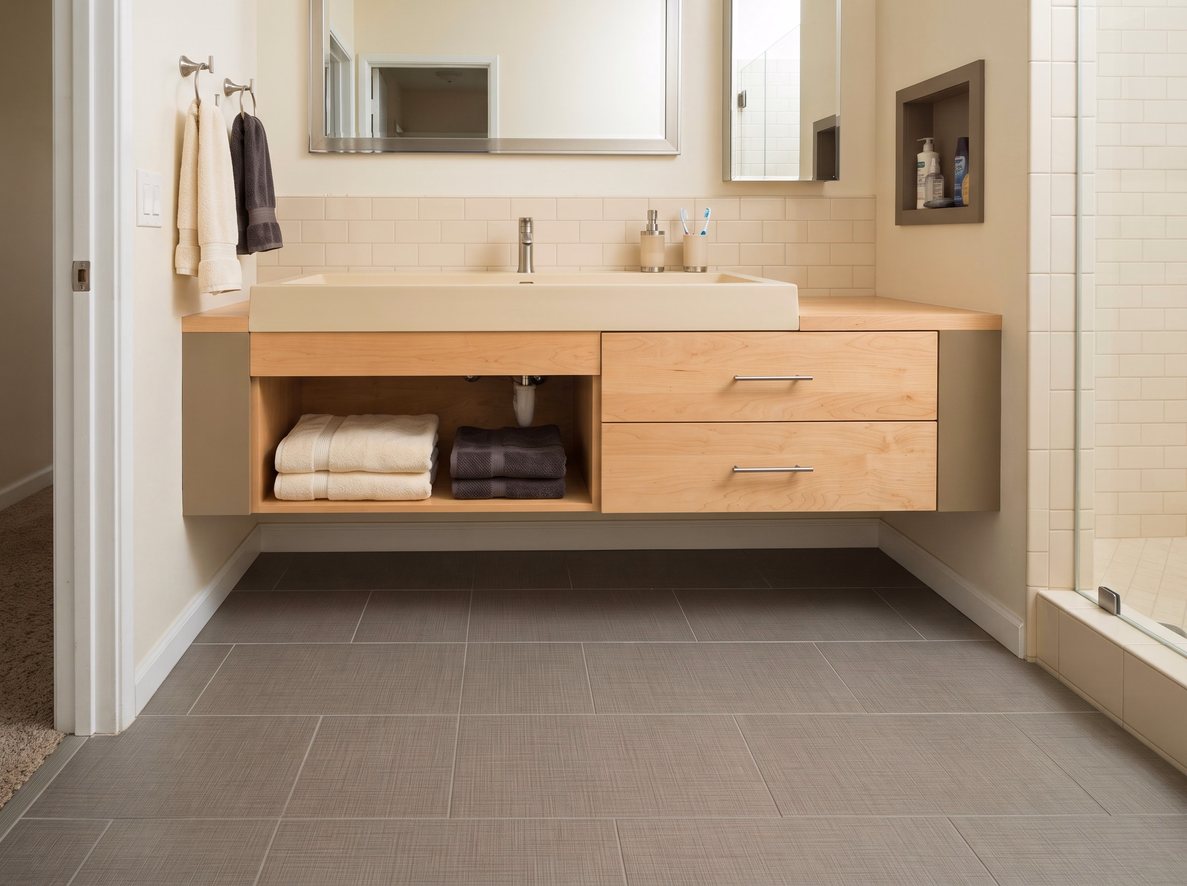 Fontana Flooring Vanity Detail in San Bernardino.