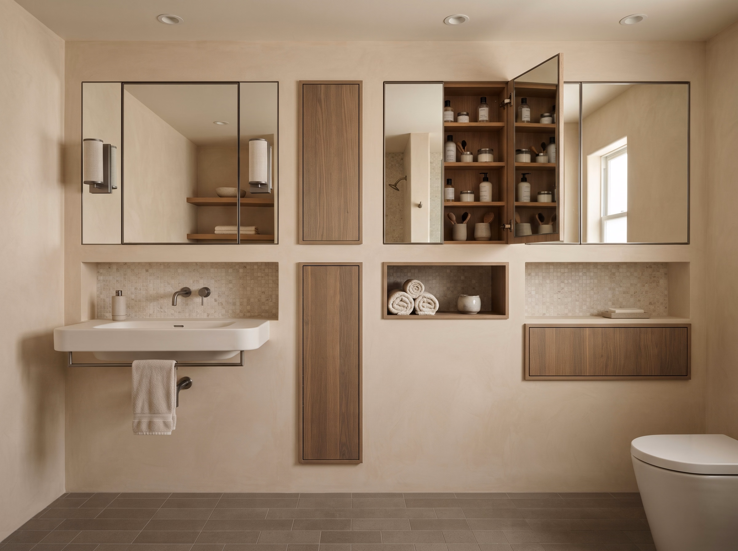Mirrors and Bath Cabinets for San Bernardino bathroom services.