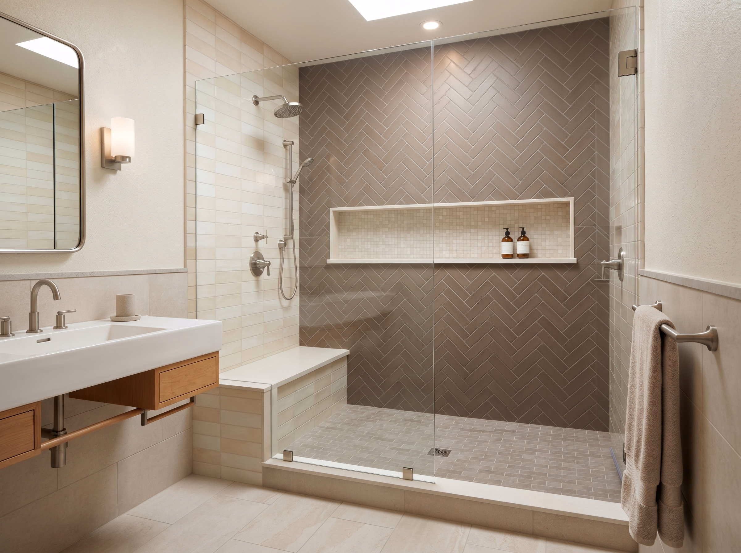 Tile Wall Surround for San Bernardino bathroom services.